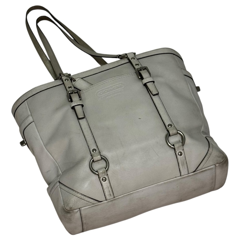 Coach Bag Gallery East West F12343 Ivory And Gold Leather Handbag / Shoulder bag